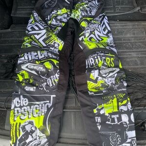 O’Neal brand racing boys pants Black and Green Graphic